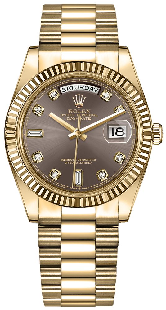 replique Montre Femme Rolex Day-Date 36 Cadran Gris Foncé 128238
