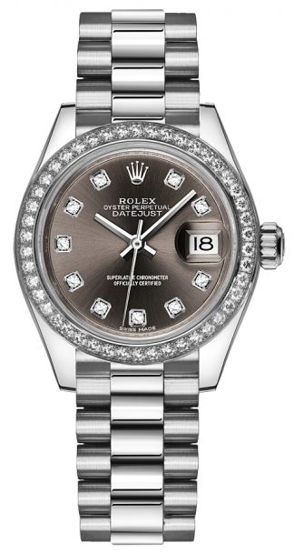 replique Montre Femme Rolex Lady-Datejust 28 Platinum Diamond 279136RBR