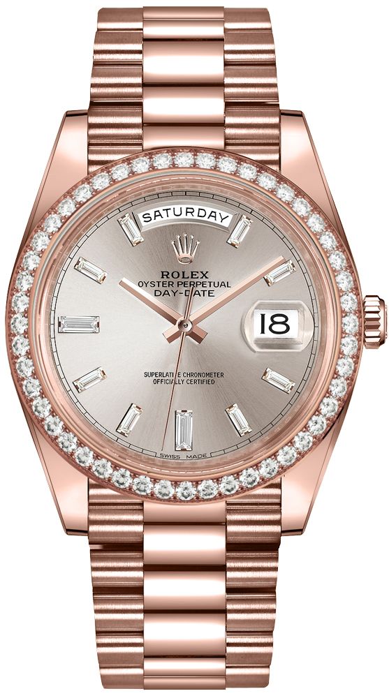 replique Montre Homme Rolex Day-Date 40 Sundust Diamond Dial 228345RBR