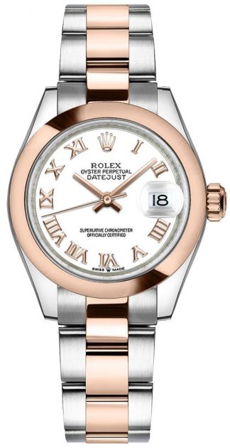 replique Montre Rolex Datejust 31 Two Tone cadran blanc pour femme 278241