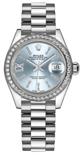 replique Montre Rolex Lady-Datejust 28 Blue Diamond Platinum 279136RBR