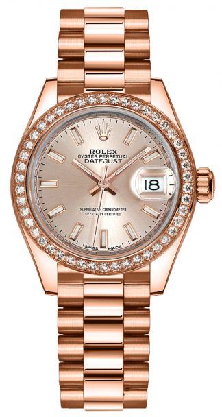 replique Montre Rolex Lady-Datejust 28 Diamond Bezel 279135RBR