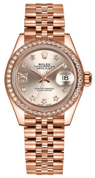 replique Montre Rolex Lady-Datejust 28 en or rose massif 18 carats 279135RBR