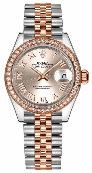 replique Montre-bracelet Rolex Lady-Datejust 28 en or rose et acier Jubilee 279381RBR