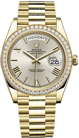 replique Montre homme Rolex Day-Date 40 Gold 228348RBR