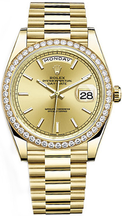 replique Montre homme Rolex Day-Date 40 cadran champagne or 228348RBR