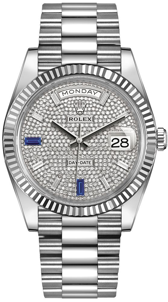 replique Montre homme Rolex Day-Date 40 cadran pavé de diamants 228239