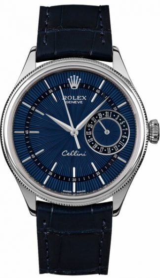 replique Rolex Cellini Date Blue Dial 39MM Watch 50519