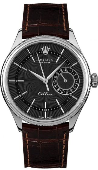 replique Rolex Cellini Date Domed & Fluted Double Bezel Men's Watch 50519