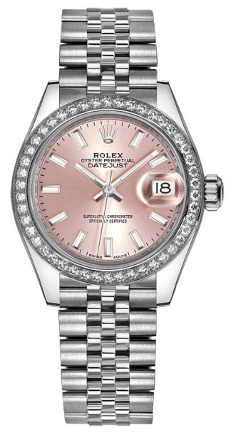 replique Rolex Lady-Datejust 28 Pink Dial Watch 279384RBR