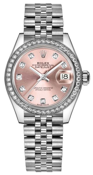 replique Rolex Lady-Datejust 28 Pink Diamond Jubilee Bracelet Watch 279384RBR
