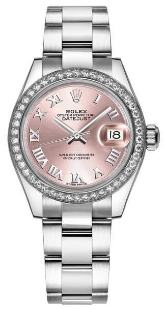 replique Rolex Lady-Datejust 28 Pink Roman Numeral Watch 279384RBR