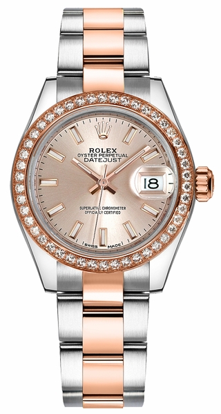 replique Rolex Lady-Datejust 28 Stainless Steel & Gold Watch 279381RBR